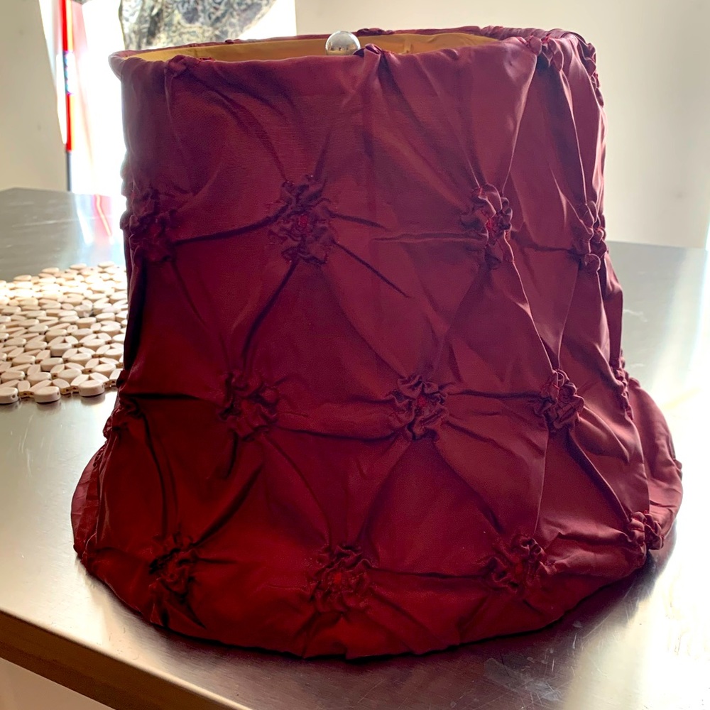 Satin pin tuck burgundy lamp shade